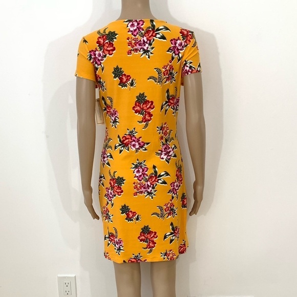 New Womens Twist Front Floral Summer Dress Large - Picture 4 of 11